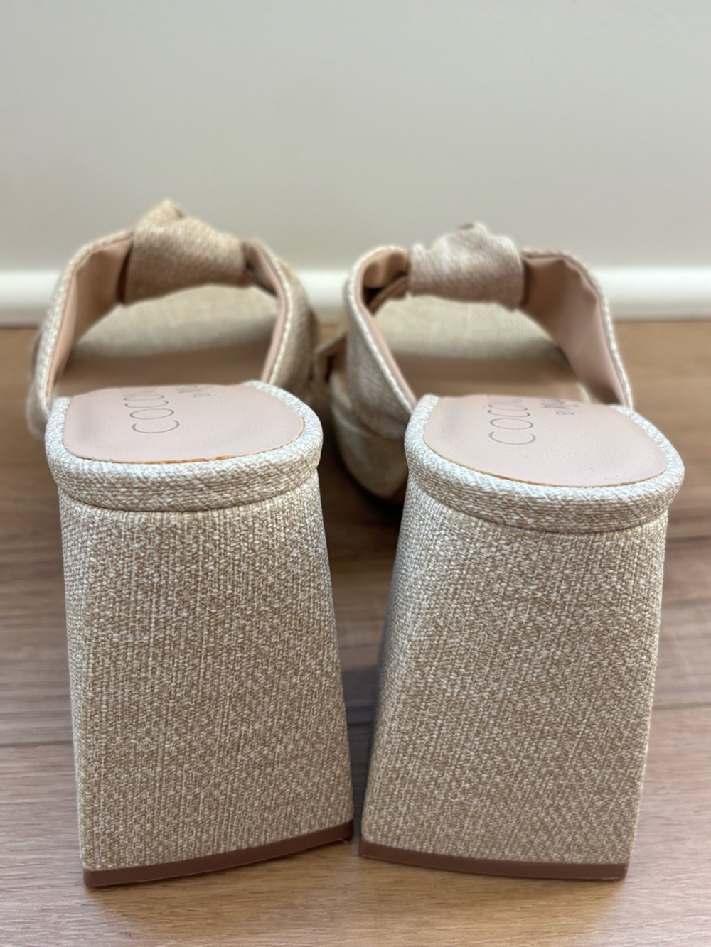 Coconuts by Matisse Natural Knot Platform Block Heels Size 9 - Picture 5 of 10